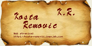 Kosta Remović vizit kartica